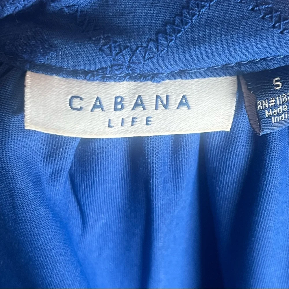 Cabana Life Embroidered Eyelet Halter Dress Blue Size Small Beach‎ Resort Vacay - Picture 3 of 9